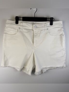 Express Women’s Shortie Mid Rise White Denim Cutoff Shorts, Size: 12